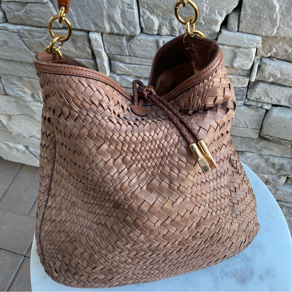 SOLD Salvatore Ferragamo Woven Leather Large Ceyla Gracy Hobo - Picture 3 of 15
